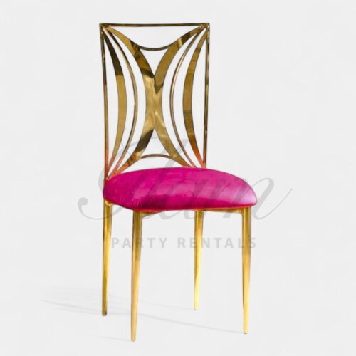 Celine Gold Dining Chair Pink Fushia