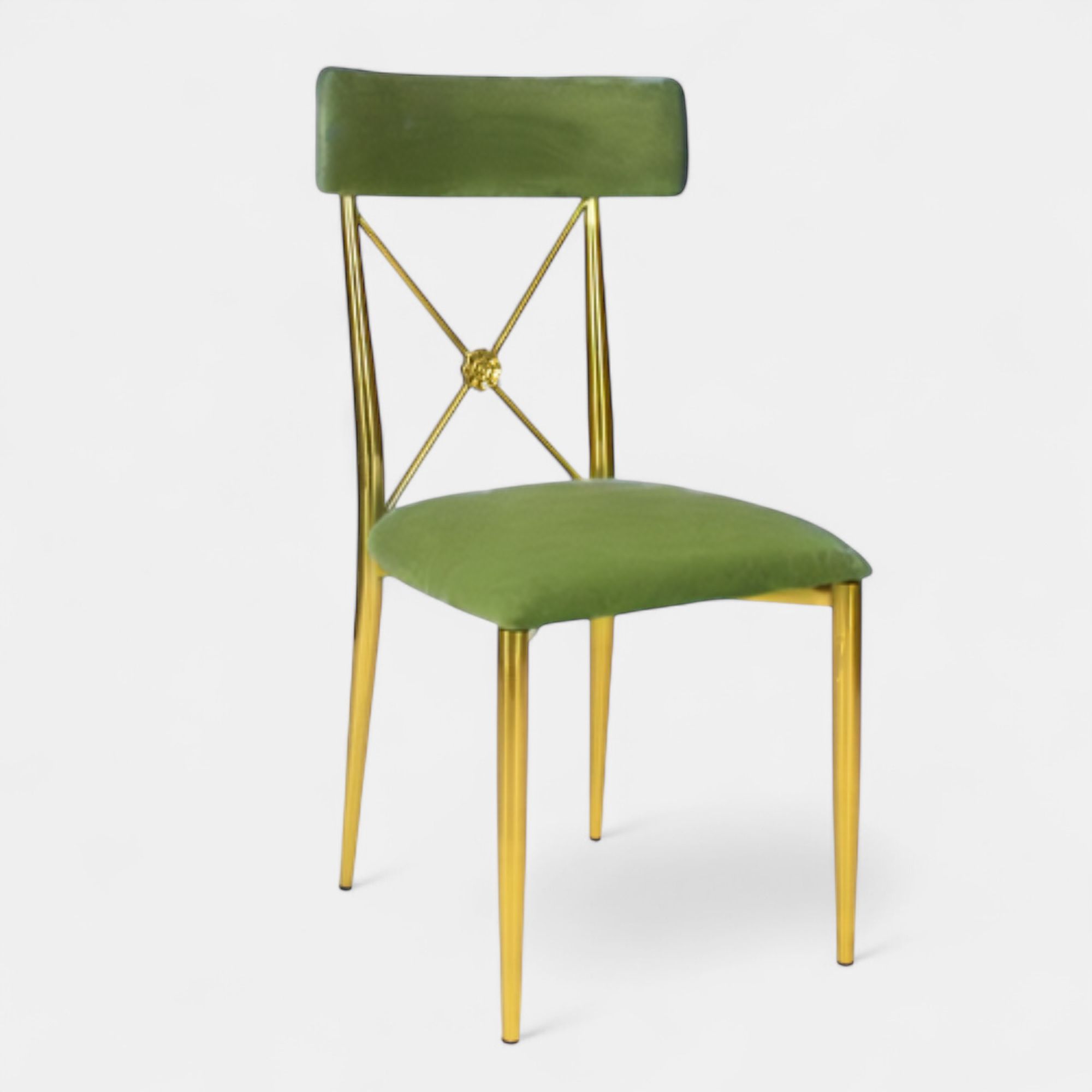 Diana Gold Dining Chair - Olive Green