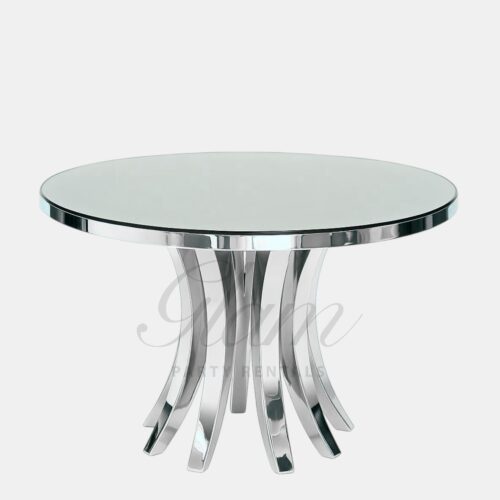 Dahlia Silver Round DIning Table