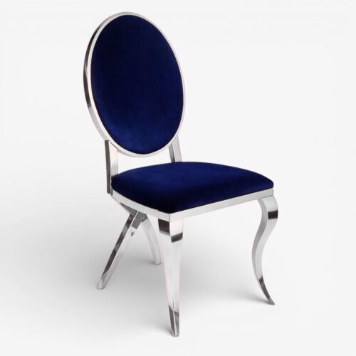 Annabelle Silver Dining Chair Blue