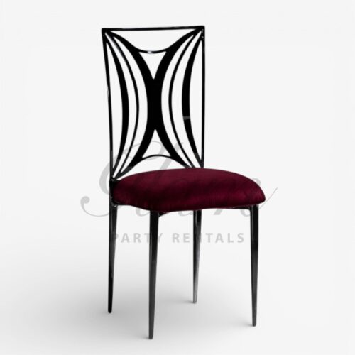 Celine Black Dining Chair Red WIne