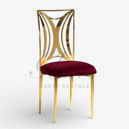 Celine Gold Dining Chair Red Wine