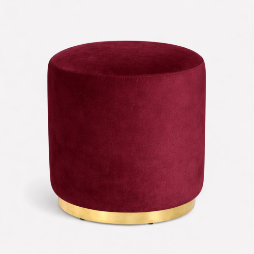 Gala Red Wine Gold Ottoman