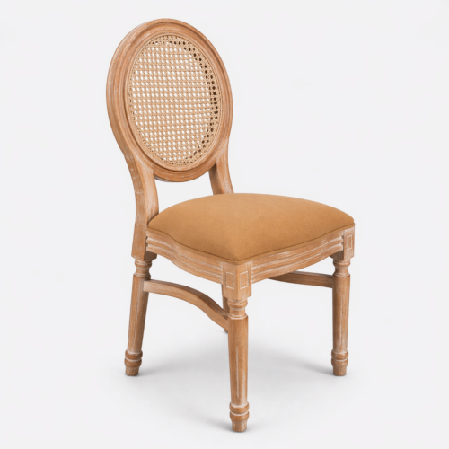 Louis Rattan DIning Chair Camel